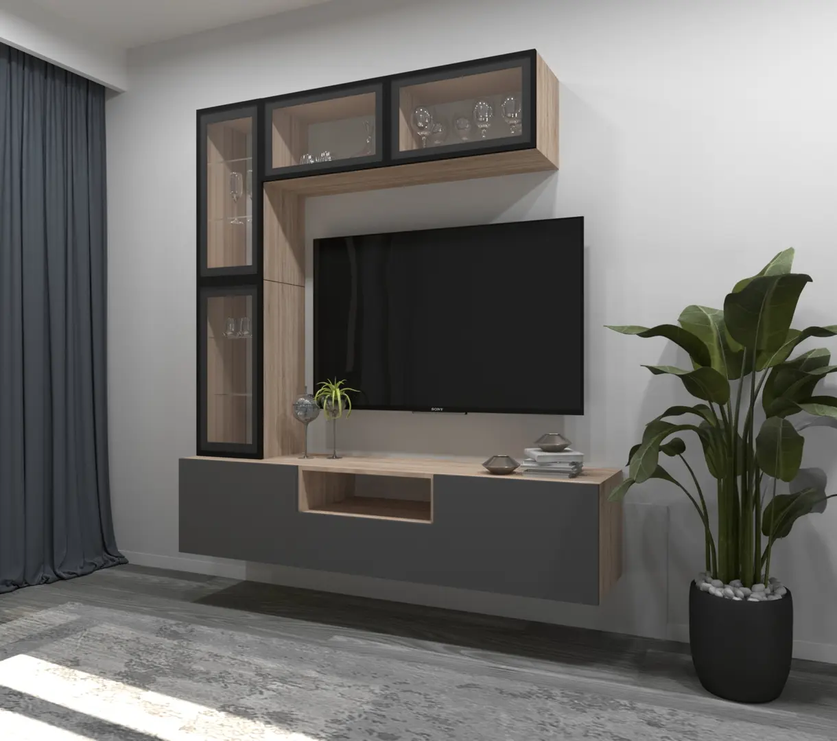 Living Arta Mobilei G05 AM116 (Sonoma Oak/Graphite)