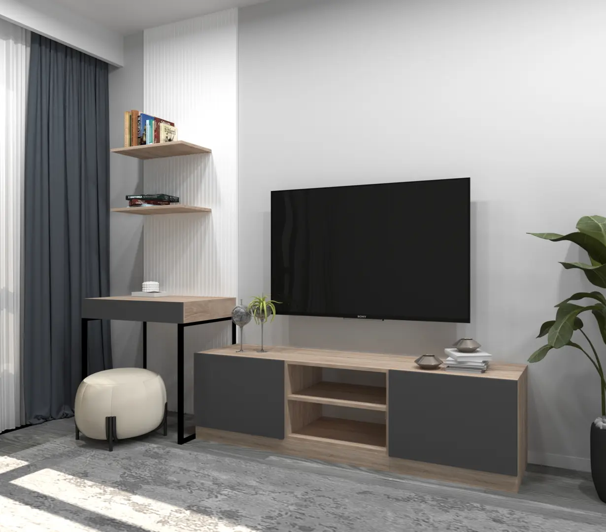 Гостиная Arta Mobilei G06 AM117 (Sonoma Oak/Graphite)