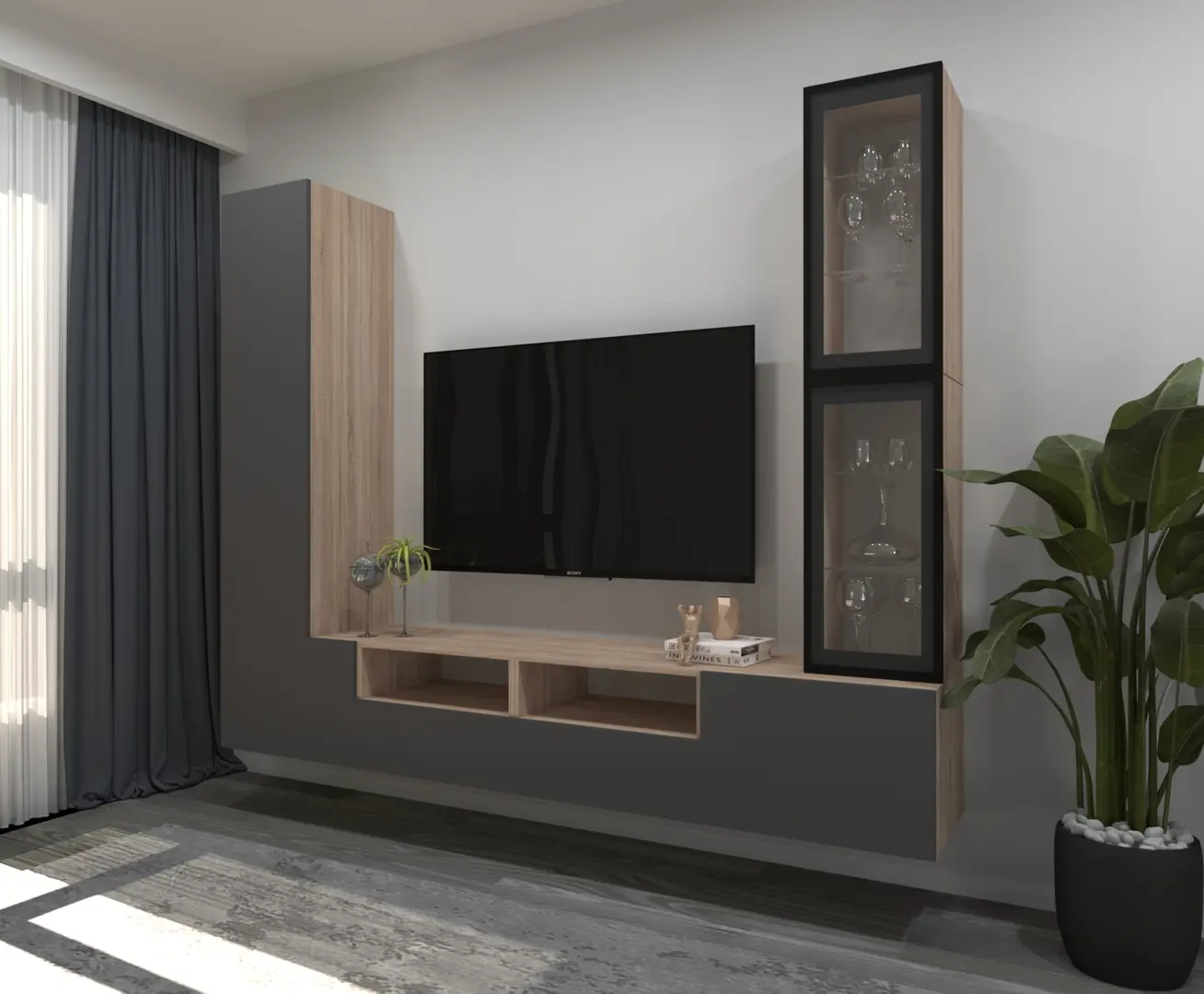 Living Arta Mobilei G12 AM123 (Sonoma Oak/Graphite)