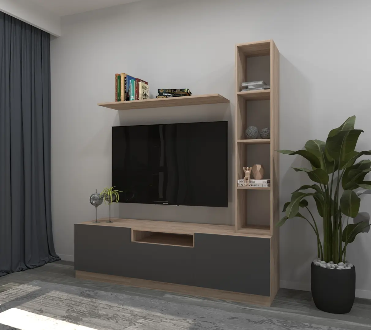 Living Arta Mobilei G13 AM124 (Sonoma Oak/Graphite)