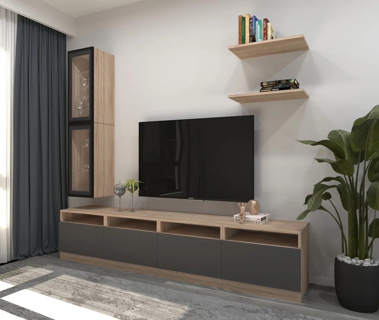 Living Arta Mobilei G14 AM125 (Sonoma Oak/Graphite)