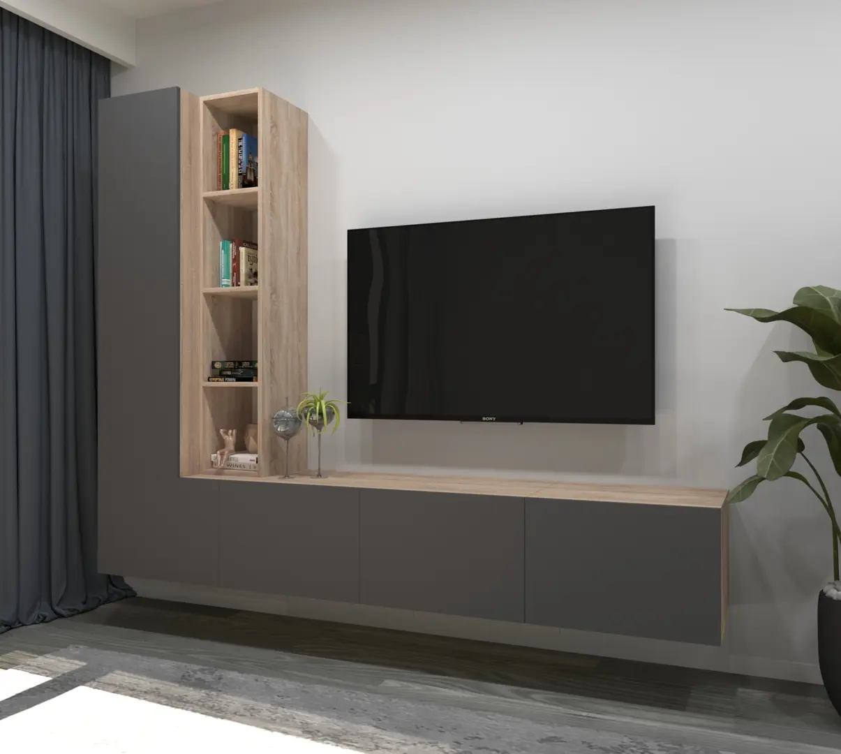 Living Arta Mobilei G15 AM126 (Sonoma Oak/Graphite)