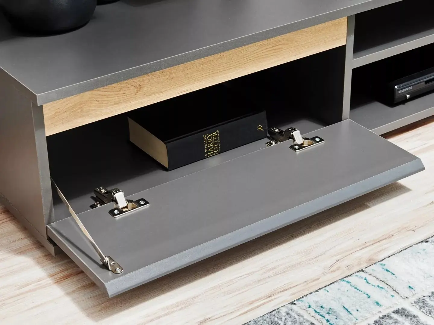 Living ASM Modo ANWT MD 1.7m (Anthracite/Wotan Oak)