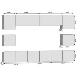 Гостиная Belini Imperium IMP 3/5/W/WDW/0/0 3.0m (White High Gloss/Wotan Oak) Thumb