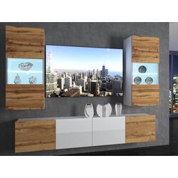 Гостиная Belini Imperium IMP 7/5/W/DWDWW/0/0 2.0m (Wotan Oak/White High Gloss) Thumb