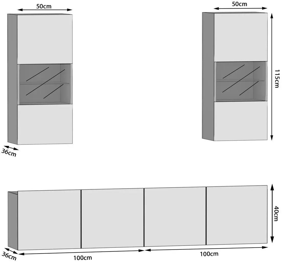 Гостиная Belini Imperium IMP 7/5/W/DS/0/0 2.0m (Sonoma Oak)