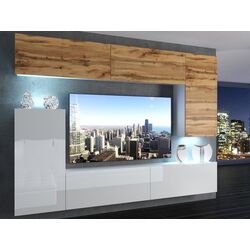 Living Belini Imperium IMP 8/5/W/DWW/0/0 2.5m (Wotan Oak/White High Gloss) Thumb