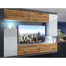 Гостиная Belini Imperium IMP 8/5/W/DWWWDW/0/0 2.5m (Wotan Oak/White High Gloss) Thumb