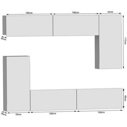 Гостиная Belini Imperium IMP 8/5/W/DS/0/0 2.5m (Sonoma Oak) Thumb