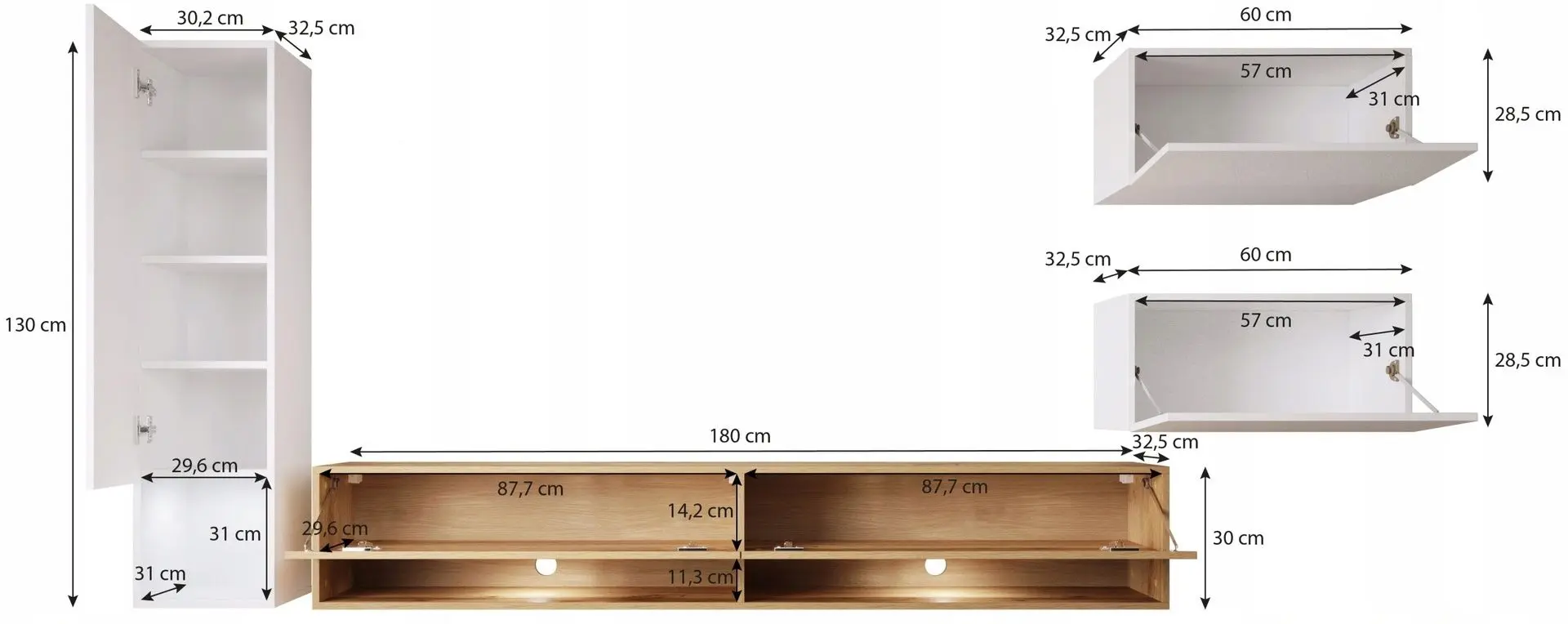 Living Bratex Amadeo (White/White Gloss/Wotan Oak)