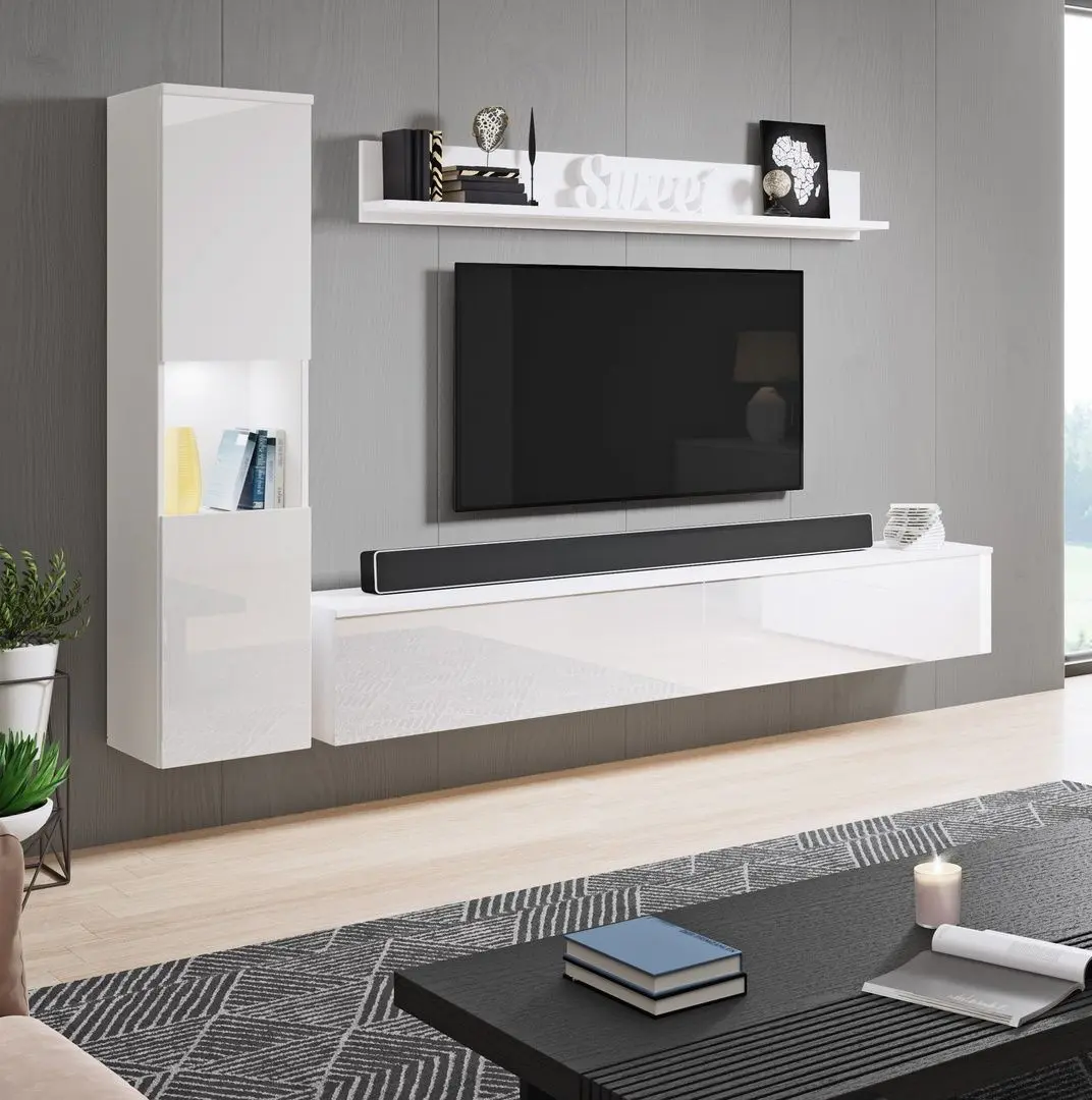 Living Bratex Paris (White/White Gloss)