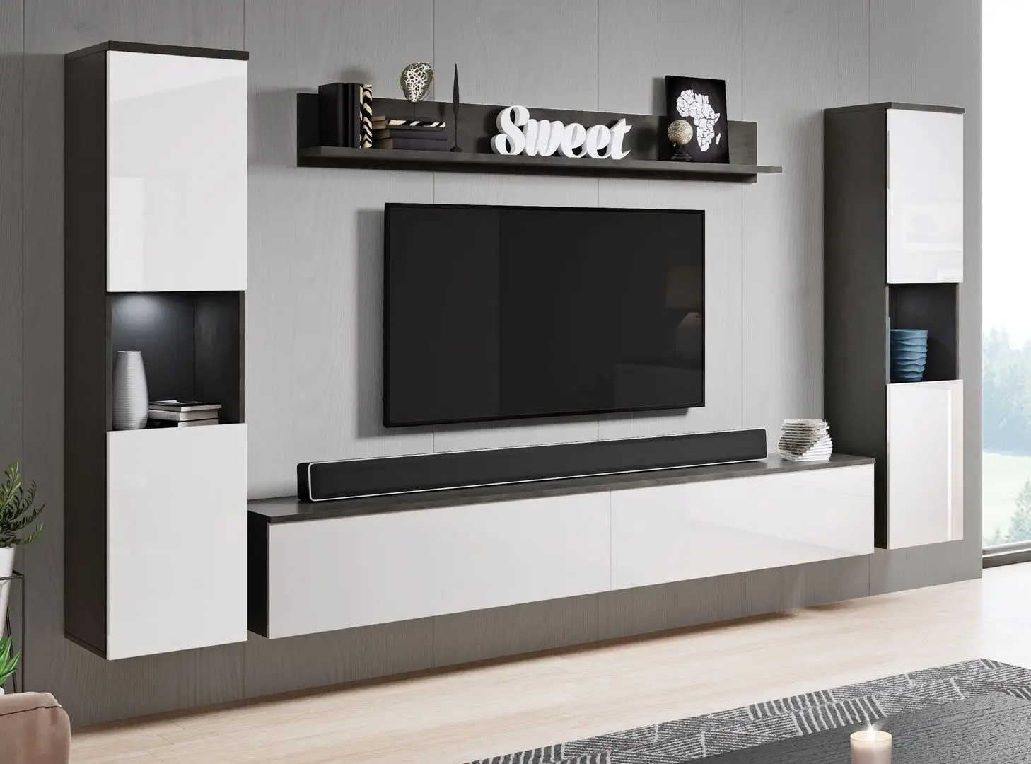 Living Bratex Paris XL (Matera/White Gloss)