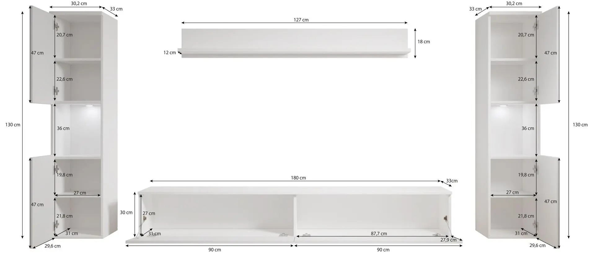 Living Bratex Paris XL (Wotan Oak/White Gloss)
