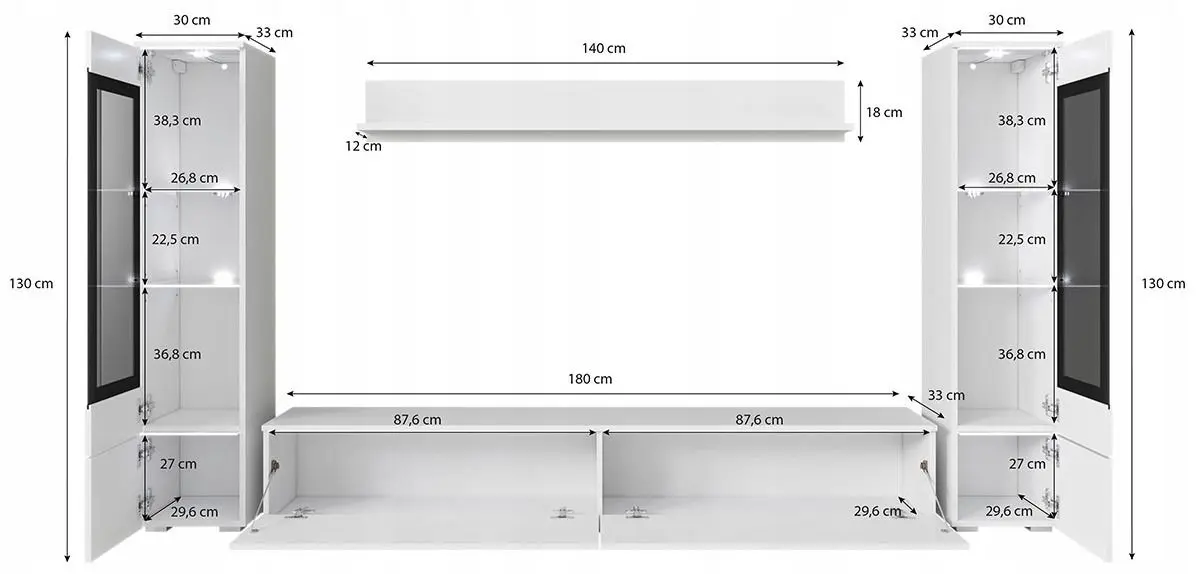 Living Bratex Vera II (White/White Gloss)