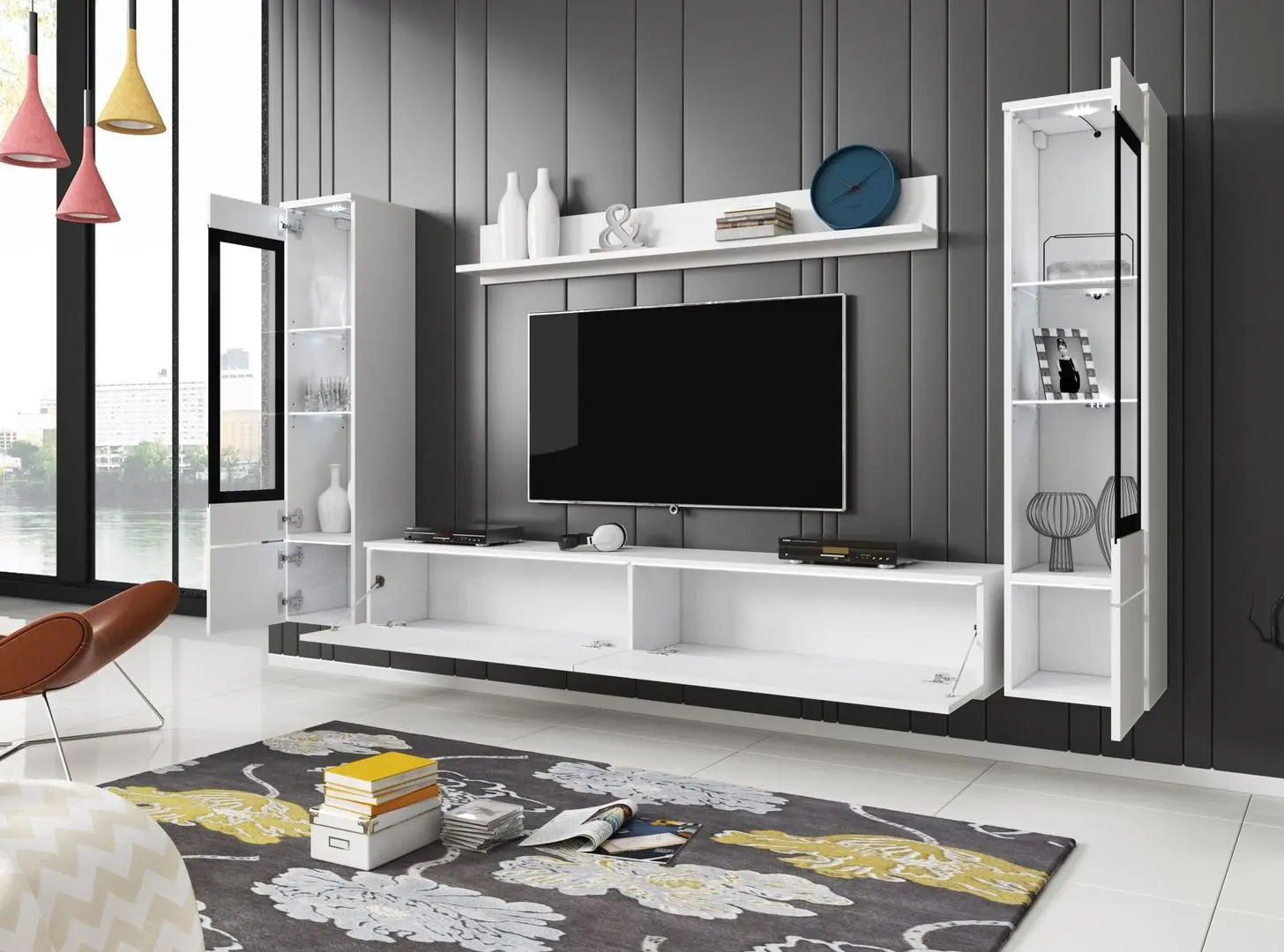 Living Bratex Vera II (White/White Gloss)