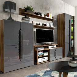 Living Fadome Davos A (Dark Walnut/Gray Gloss)