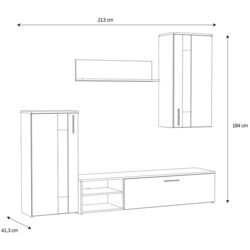 Living Fortuna Clara 213x184x41.3 (Flagstaff Oak/Grey) Thumb