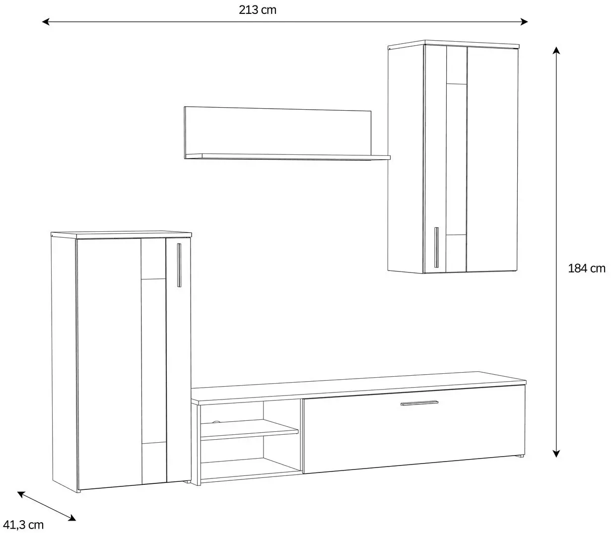 Living Fortuna Clara 213x184x41.3 (Flagstaff Oak/Grey) - 7