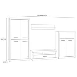 Living Fortuna Finley 328.4x193.7x41 (Concrete/White) Thumb