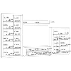 Living Fortuna Finley 328.4x193.7x41 (Concrete/White) Thumb