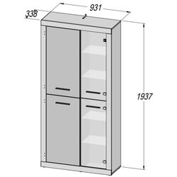 Living Fortuna Finley 328.4x193.7x41 (Concrete/White) Thumb