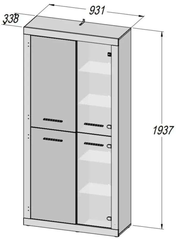 Living Fortuna Finley 328.4x193.7x41 (Concrete/White) - 5