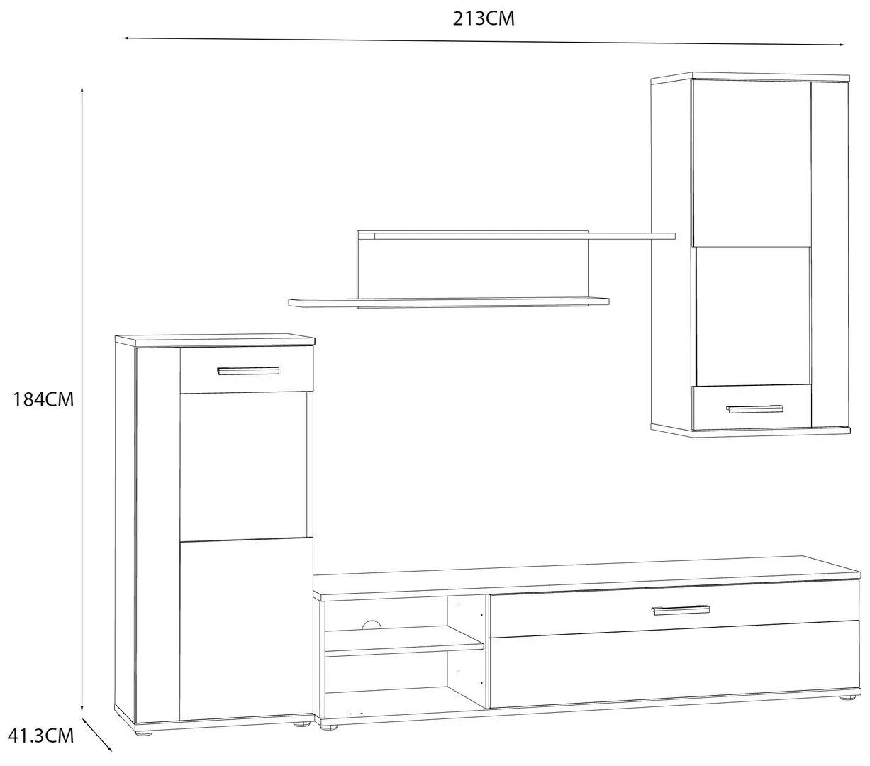Living Fortuna Hunter 213x184x41.3 (Sand Oak/White) - 3