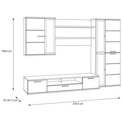 Living Fortuna Larisa 279.5x199.6x55 (Concrete/Dark Grey/White) Thumb