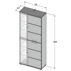 Living Fortuna Larisa 279.5x199.6x55 (Concrete/Dark Grey/White) Thumb