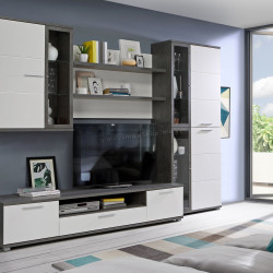 Living Fortuna Larisa 279.5x199.6x55 (Concrete/Dark Grey/White)