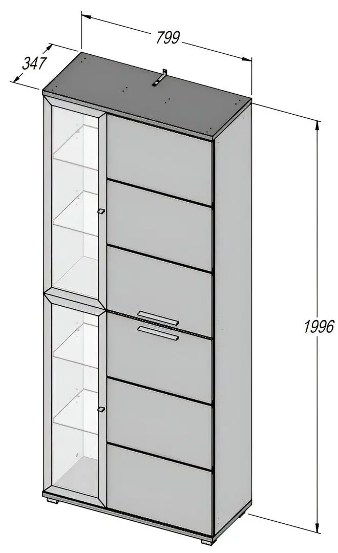 Living Fortuna Larisa 279.5x199.6x55 (Concrete/Dark Grey/White) - 4