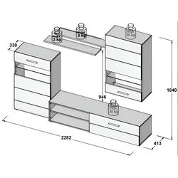 Living Fortuna Murphy 228.2x184x41.3 (Artisan Oak/Dark Concrete) Thumb