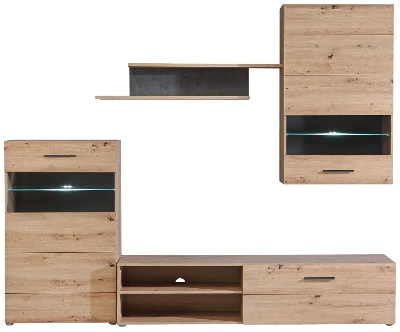 Living Fortuna Murphy 228.2x184x41.3 (Artisan Oak/Dark Concrete)