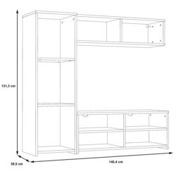 Living Fortuna Paola 140.3x131.3x39.6 (White/Sonoma Oak) Thumb