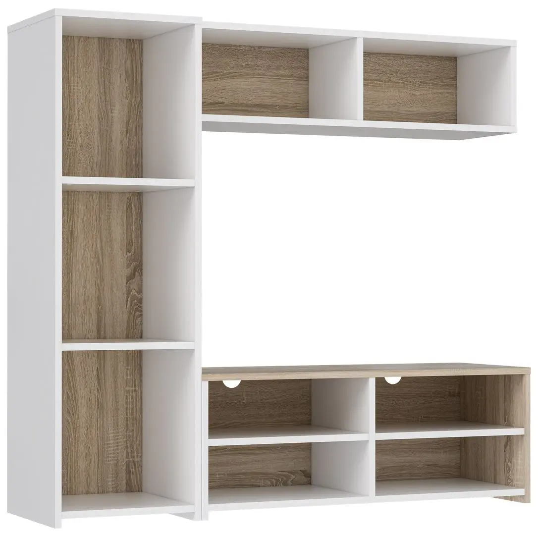 Living Fortuna Paola 140.3x131.3x39.6 (White/Sonoma Oak) - 5