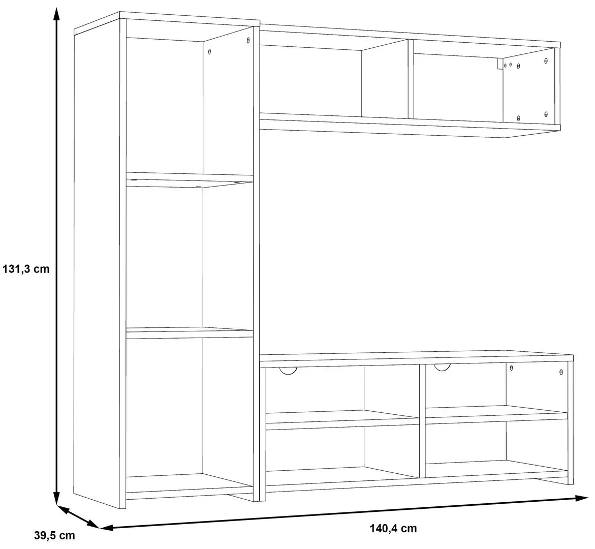 Living Fortuna Paola 140.3x131.3x39.6 (White/Concrete) - 2