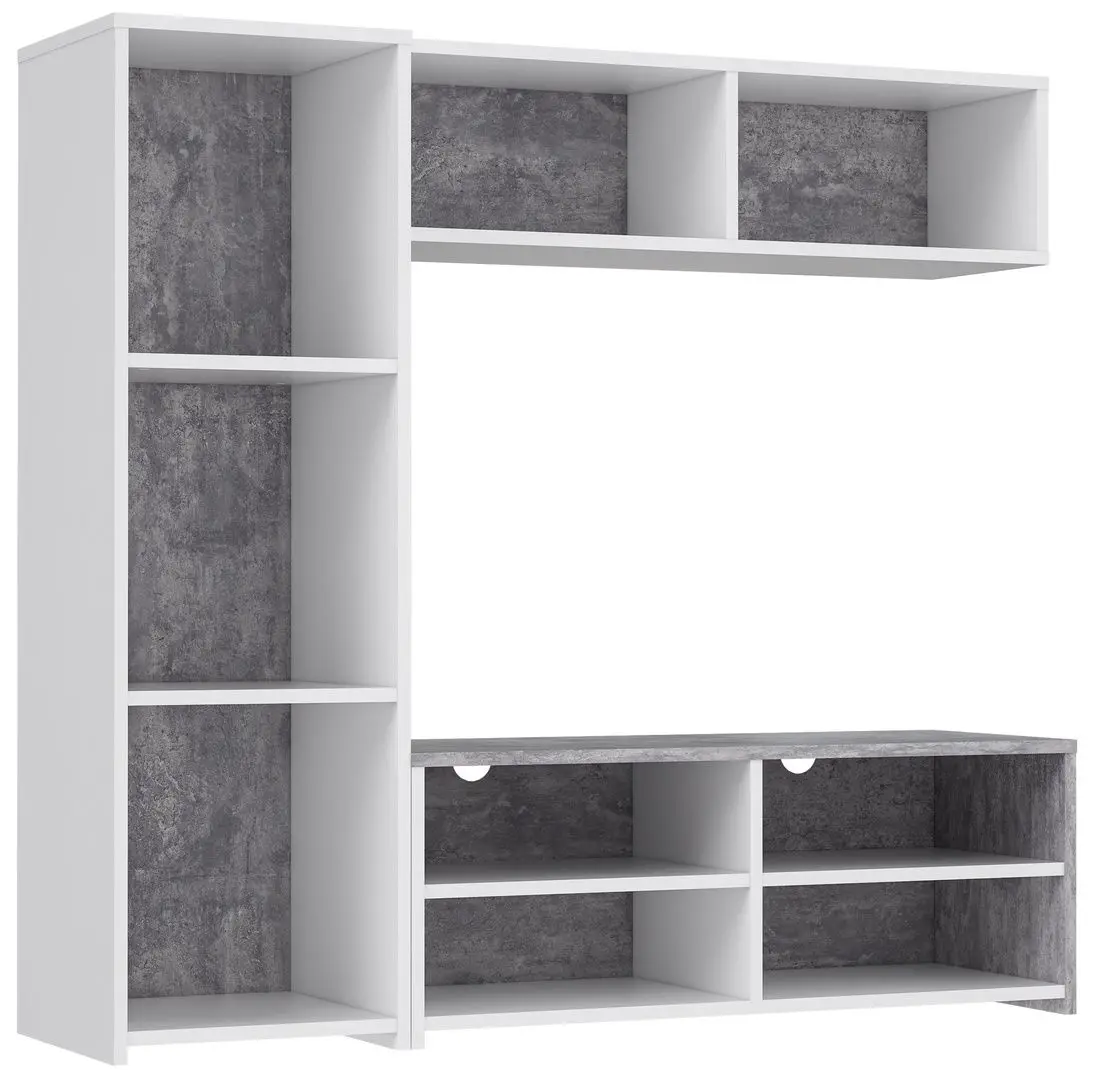Living Fortuna Paola 140.3x131.3x39.6 (White/Concrete) - 5