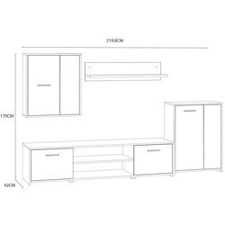 Living Fortuna Pascal 219.8x170x42 (Sonoma Oak/White Matt) Thumb
