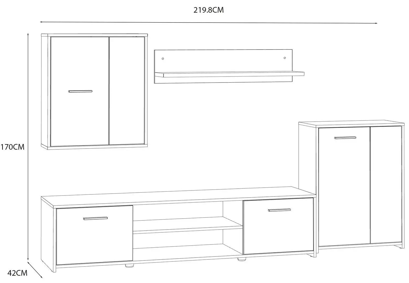 Living Fortuna Pascal 219.8x170x42 (Sonoma Oak/White Matt) - 2
