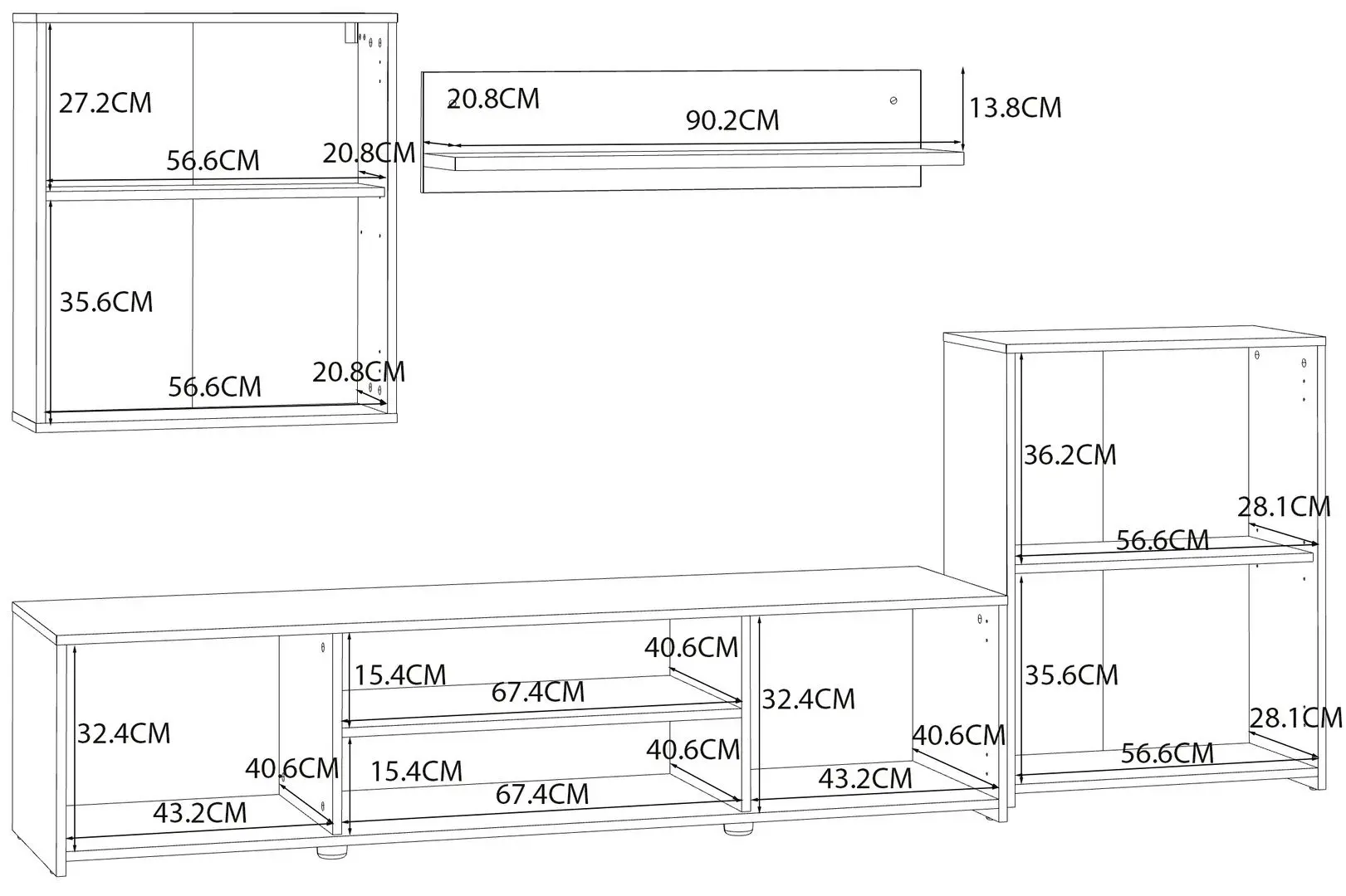 Living Fortuna Pascal 219.8x170x42 (Sonoma Oak/White Matt) - 3