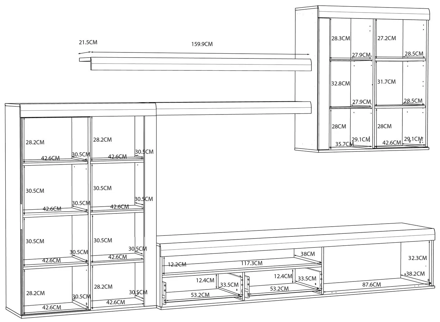 Living Fortuna Paul 300x200.9x41 (Sand Oak/White) - 3