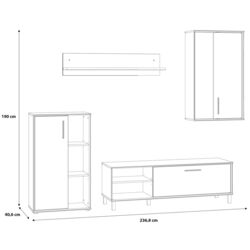 Living Fortuna Porto 236.8x190x40.5 (Artisan Oak/Black) Thumb