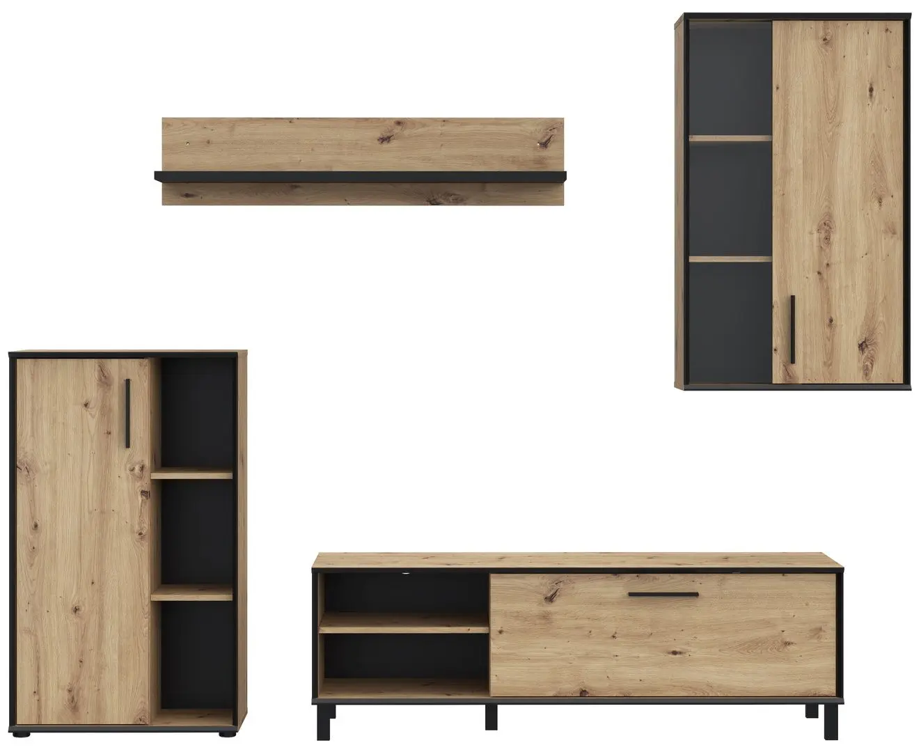 Living Fortuna Porto 236.8x190x40.5 (Artisan Oak/Black) - 3