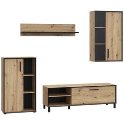Living Fortuna Porto 236.8x190x40.5 (Artisan Oak/Black) Thumb