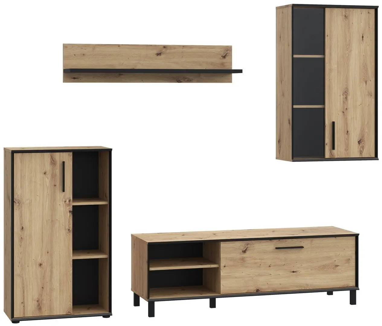 Living Fortuna Porto 236.8x190x40.5 (Artisan Oak/Black) - 2