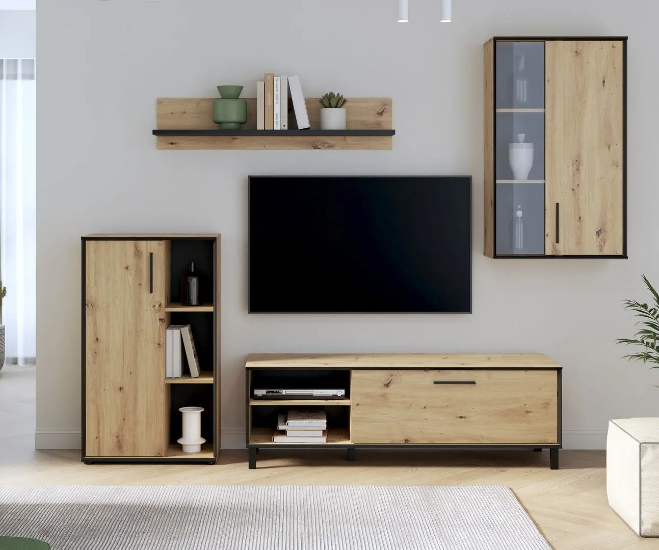 Living Fortuna Porto 236.8x190x40.5 (Artisan Oak/Black)