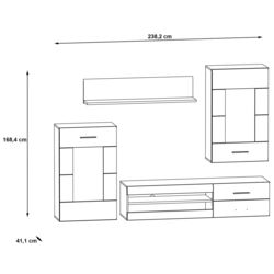 Living Fortuna Scarlett 238.2x168.4x41.1 (Artisan Oak/Black) Thumb