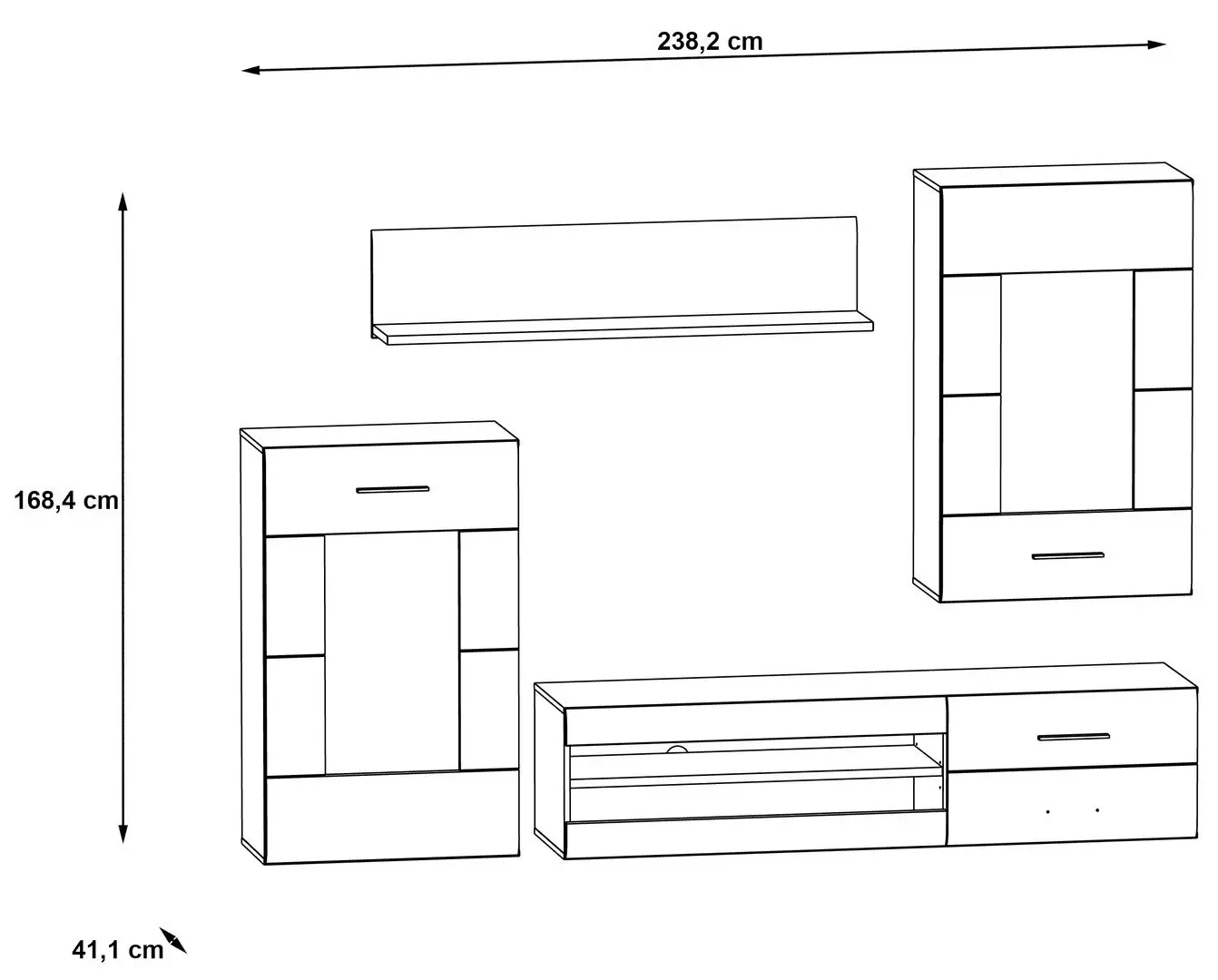 Living Fortuna Scarlett 238.2x168.4x41.1 (Artisan Oak/Black) - 7