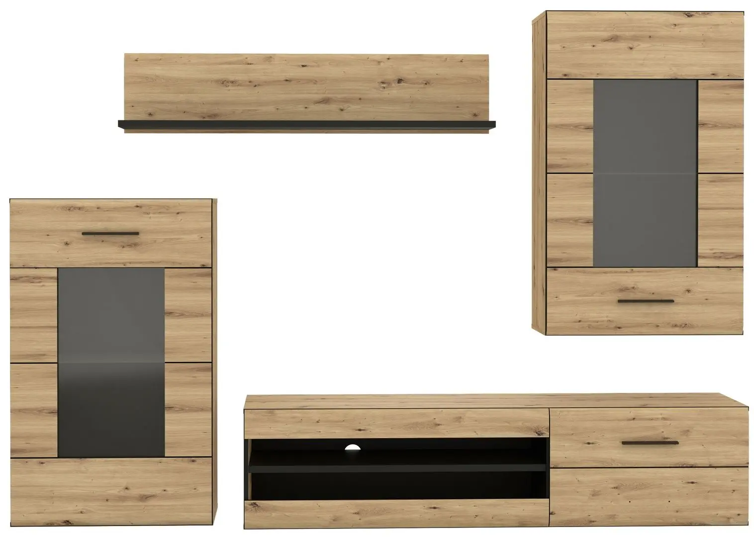 Living Fortuna Scarlett 238.2x168.4x41.1 (Artisan Oak/Black) - 5