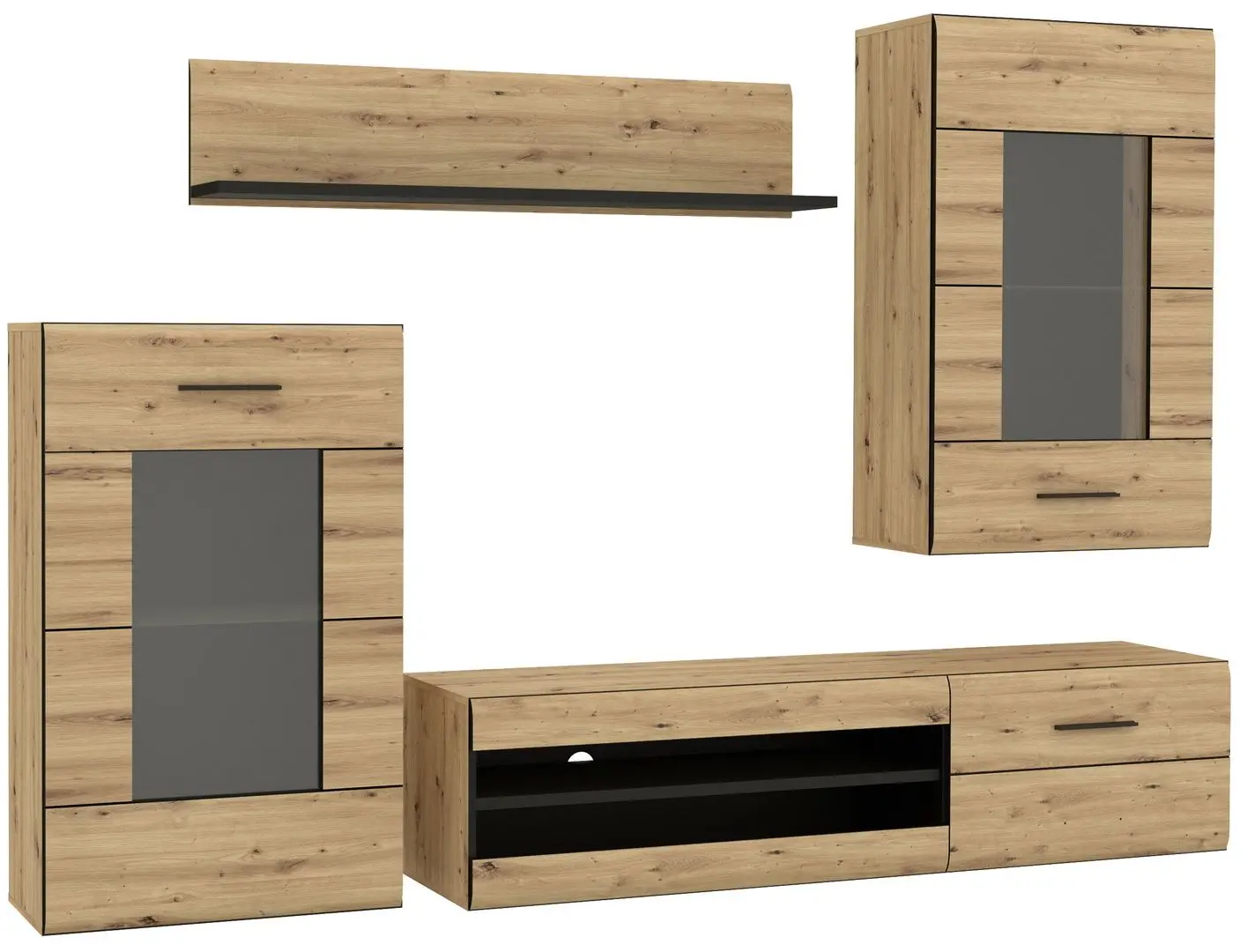 Living Fortuna Scarlett 238.2x168.4x41.1 (Artisan Oak/Black) - 4
